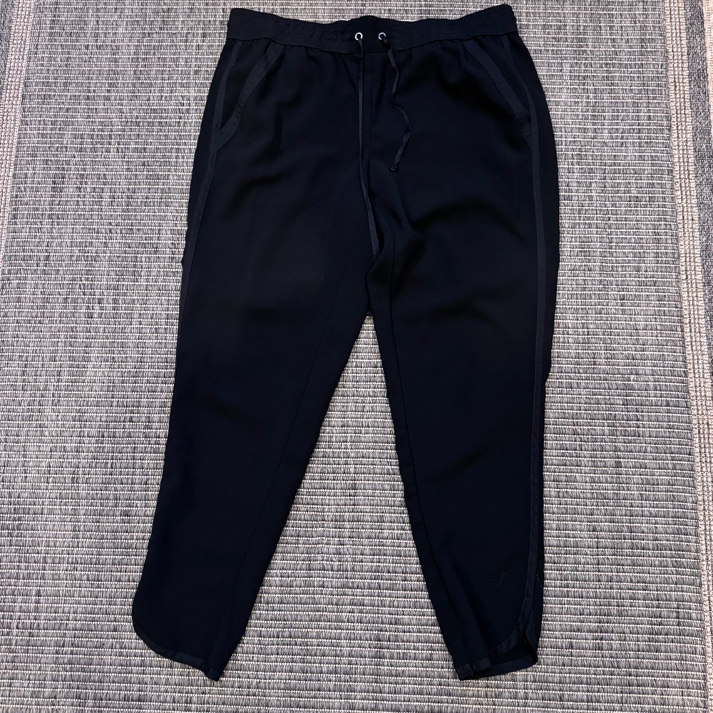 LOFT Black Drawstring Track Joggers